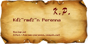 Kármán Perenna névjegykártya